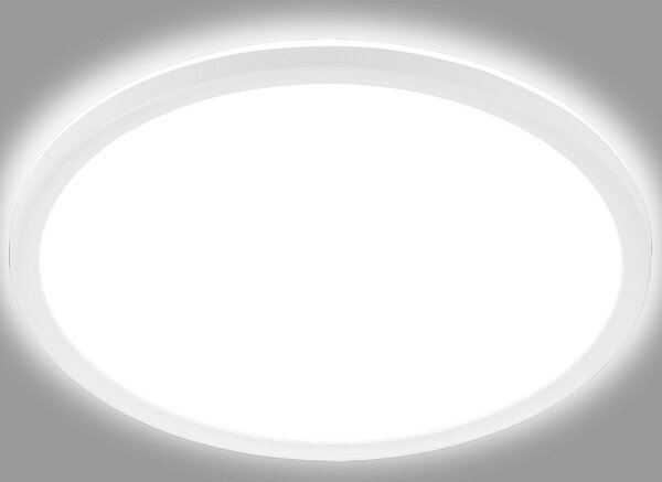 Briloner Plafonieră cu LED Slim, rotundă, 29,3 cm, Alb, Hol, Plastic, Modern