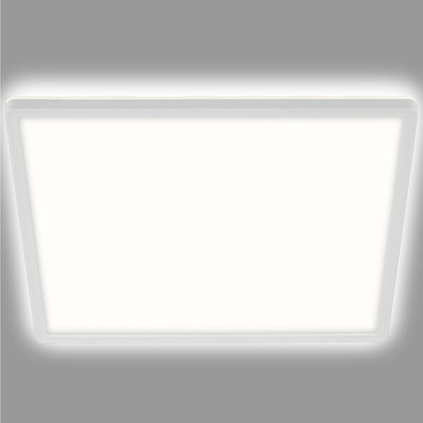 Briloner Plafonieră cu LED Slim, unghiulară 42 x cm, Alb, Hol, Plastic, Modern