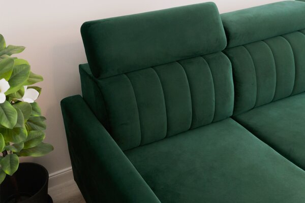 Colțar extensibil Vario universal dreapta/stânga - catifea verde Bluvel 78