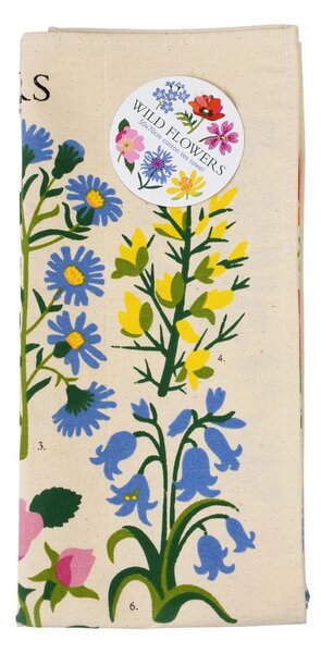Prosop de bucătărie din bumbac Rex London Wild Flowers, 50 x 70 cm, bej