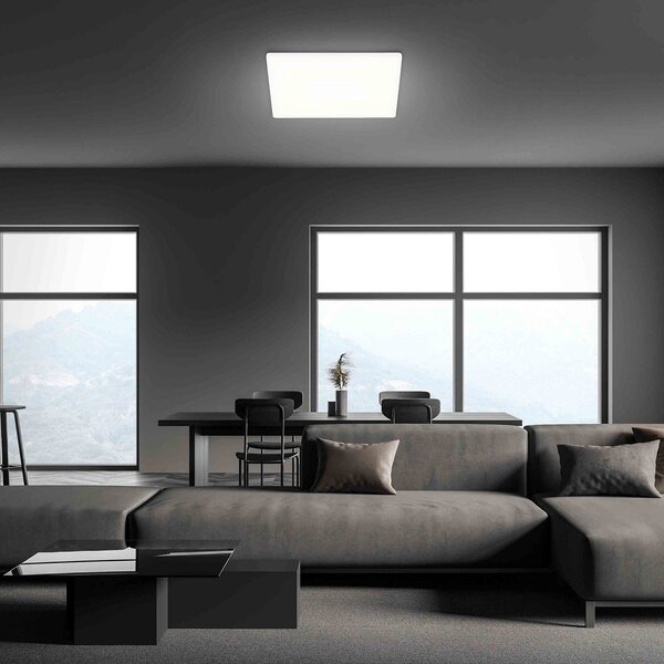 Briloner Plafonieră cu LED Slim, unghiulară 42 x cm, Alb, Hol, Plastic, Modern