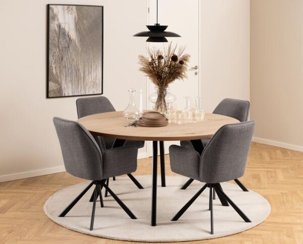 Scaun de dining pivotant Glenda gri deschis