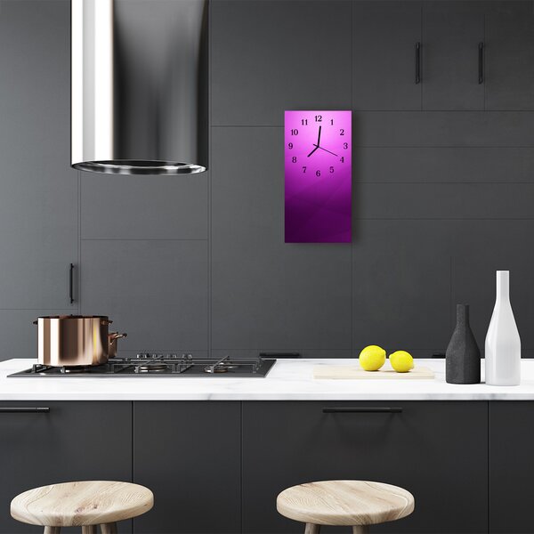 Ceas de perete din sticla vertical Grafica violet