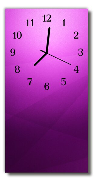 Ceas de perete din sticla vertical Grafica violet