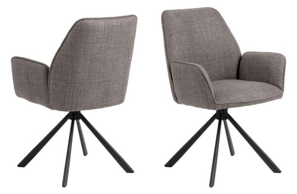 Scaun de dining pivotant Glenda gri deschis