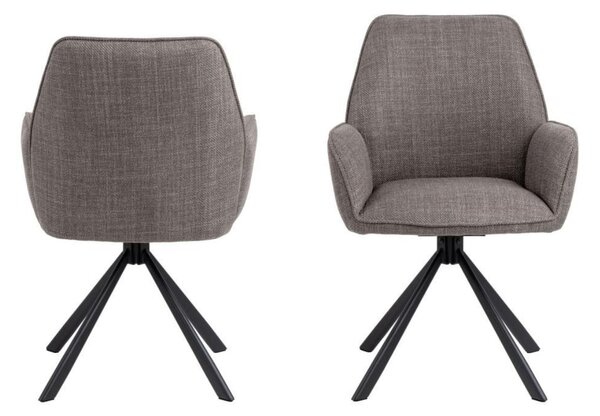 Scaun de dining pivotant Glenda gri deschis