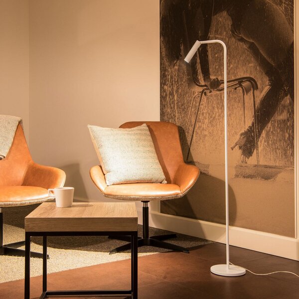 SLV Karpo Lampadar LED, cu dimabil, alb, reglabil, Alb, Studiu / Birou, Metal, Modern