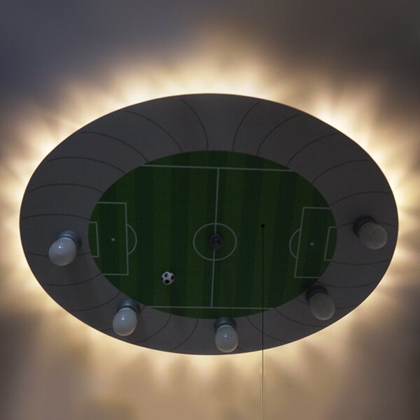 Niermann Standby Plafonieră Stadion de fotbal, puncte luminoase LED, Verde, Camera copiilor, Lemn