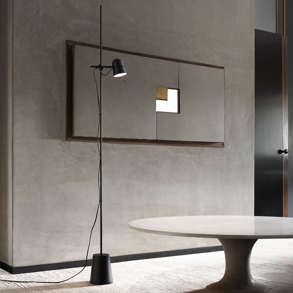 Lampadar Luceplan, Counterbalance, reglabil, Negru, Camera de zi, Metal, Design