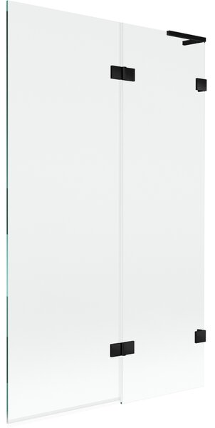 Mexen Lunar L, paravan de baie cu 2 aripi dreapta 110 x 150 cm, sticlă transparentă, negru mat, 897L-110-100-70-00-P