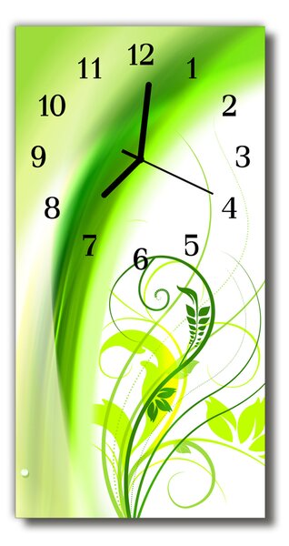 Ceas de perete din sticla vertical Natura verde plantelor