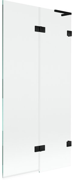 Mexen Lunar L, paravan de cadă cu 2 aripi dreapta 90 x 150 cm, sticlă transparentă, negru mat, 897L-090-100-70-00-P