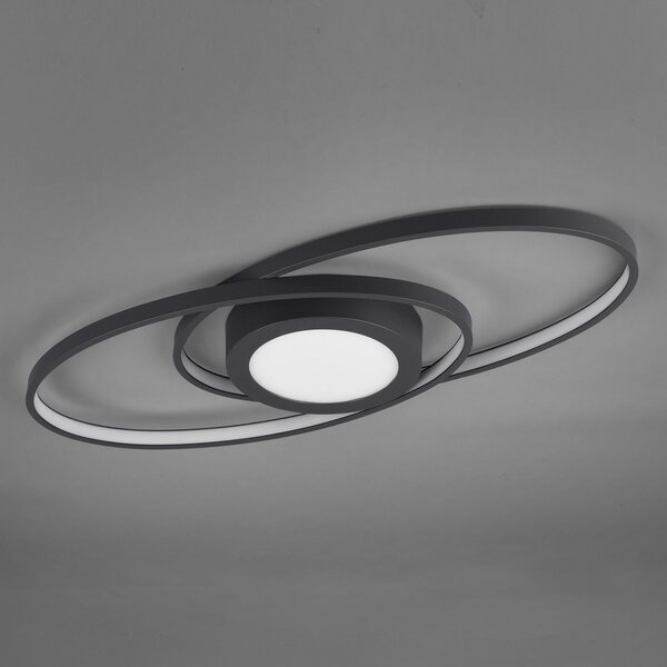 Reality Leuchten Plafonieră cu LED Galaxy, reglabilă, antracit, reglabil, Negru, Camera de zi / sufragerie, Metal, Modern