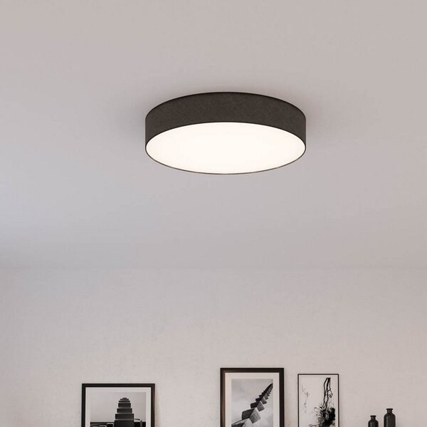 Smartwares Plafonieră Mia, negru, Ø 60 cm, reglabil, Negru, Camera de zi / sufragerie, Țesătură / Textil, Modern