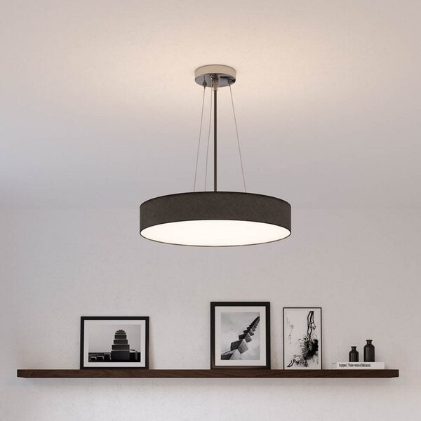 Smartwares Plafonieră Mia, negru, Ø 60 cm, reglabil, Negru, Camera de zi / sufragerie, Țesătură / Textil, Modern