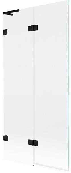 Mexen Lunar L, paravan de cadă cu 2 aripi stânga 90 x 150 cm, sticlă transparentă, negru mat, 897L-090-100-70-00-L