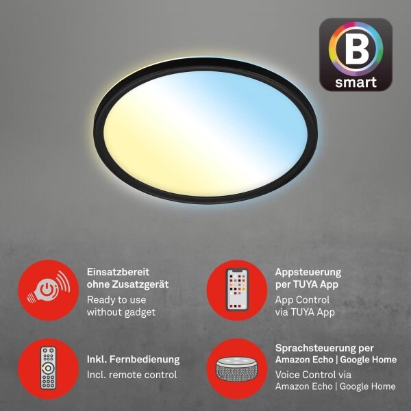 Plafonieră LED dimabilă SLIM LED/18W/230V Wi-Fi Tuya Briloner 7058-015 + telecomandă