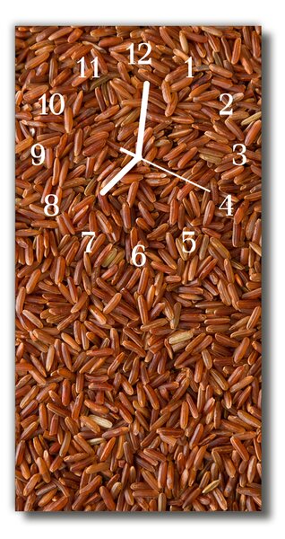 Ceas de perete din sticla vertical Bucătărie brown rice