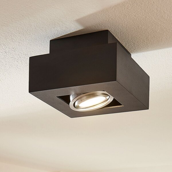 Arcchio Spot Vince, 14 x cm, negru, metal, GU10, reglabil, Negru, Hol, Aluminiu, Modern