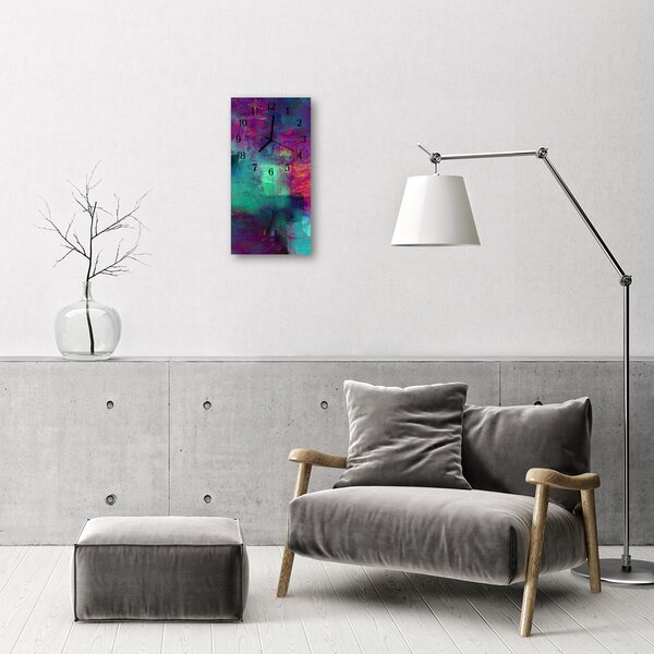 Ceas de perete din sticla vertical Linii de culoare abstract