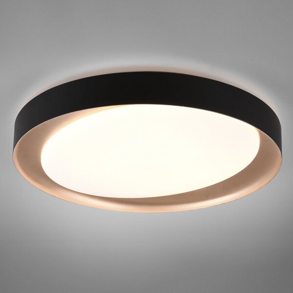 Reality Leuchten Plafonieră LED Zeta tunable white, negru/auriu, reglabil, Negru, Camera de zi / sufragerie, Plastic, Modern