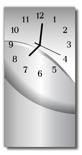 Ceas de perete din sticla vertical Grafica gri metalizat