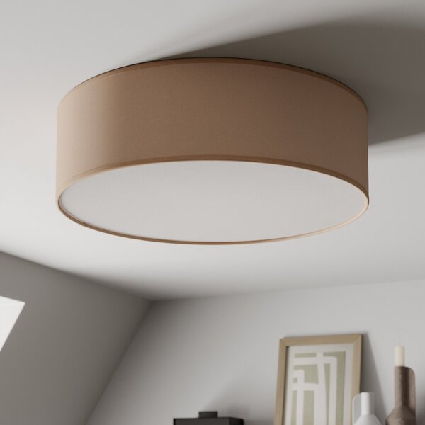 TK Lighting Plafonieră Rondo, bej, metal, Ø 45 cm, E27, reglabil, Bej, dormitor, Țesătură / Textil, Modern
