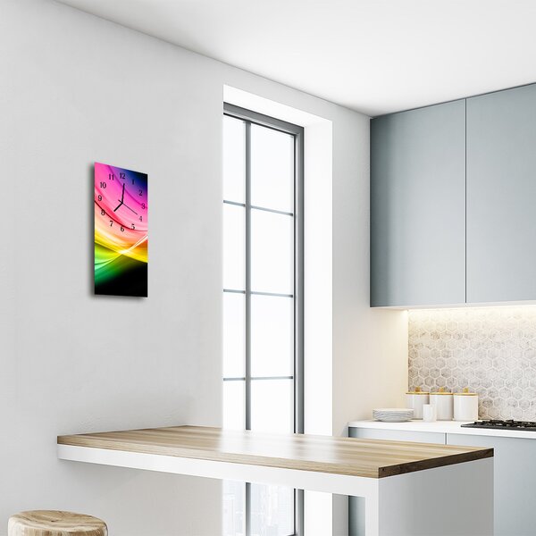 Ceas de perete din sticla vertical Valuri de artă abstractă culoare