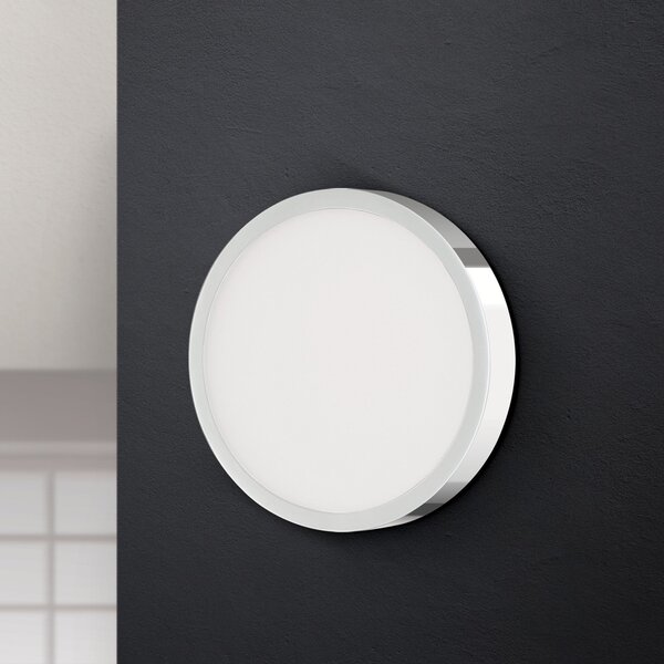 ORION Plafonieră LED Bully, crom 14 cm, Metalic, Camera de zi / sufragerie, Metal, Modern