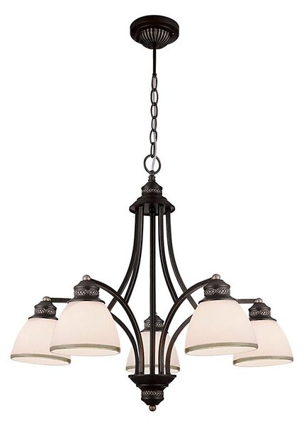 Lustru suspendat pe cablu CLAIR 5xE27/60W/230V, diametru 65 cm, finisaj bronz