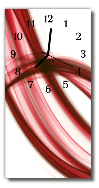 Ceas de perete din sticla vertical Art abstracție roșu linii