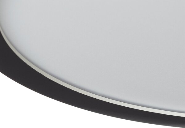 Reality Leuchten Plafonieră LED Camillus, rotundă, Ø 40 cm, reglabil, Negru, Baie, Plastic, Modern
