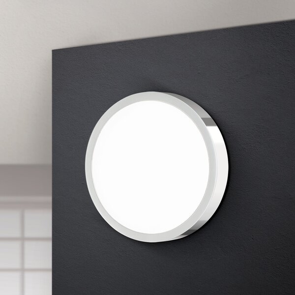 ORION Plafonieră LED Bully, crom 14 cm, Metalic, Camera de zi / sufragerie, Metal, Modern