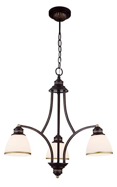 Lustră suspendată pe cablu CLAIR 3xE27/60W/230V, diam. 58 cm, finisaj bronz