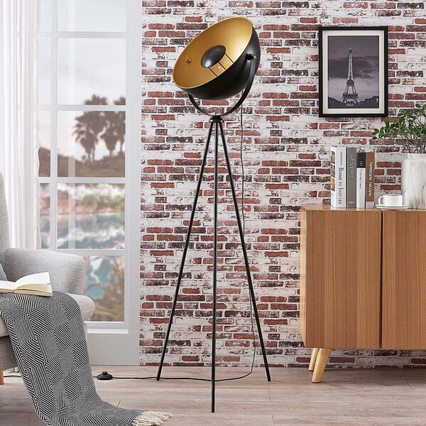Lampadar Lindby, Meline, Negru, Camera de zi, Metal, Modern
