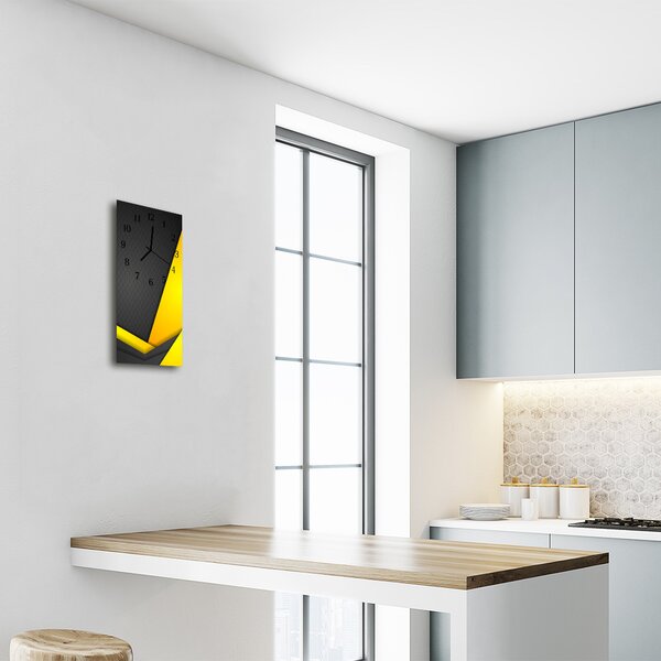 Ceas de perete din sticla vertical Figura arta grafica culoare