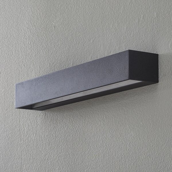 BEGA Studio Line aplică lată negru/aluminiu 50cm, Negru, Hol, Metal, Modern, Perete unghiular