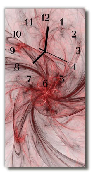Ceas de perete din sticla vertical Art abstracție roșu