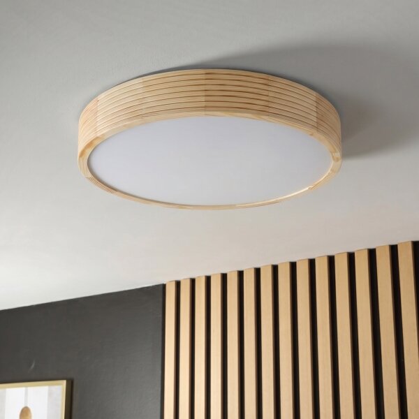 Plafonieră NATURAL MODERN 3xE27/15W/230V, diametru 47,5 cm, lemn de pin