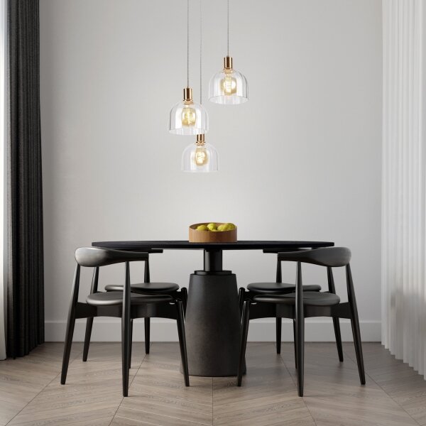 Candelabru suspendat pe cablu VIVE 3xE27/15W/230V auriu