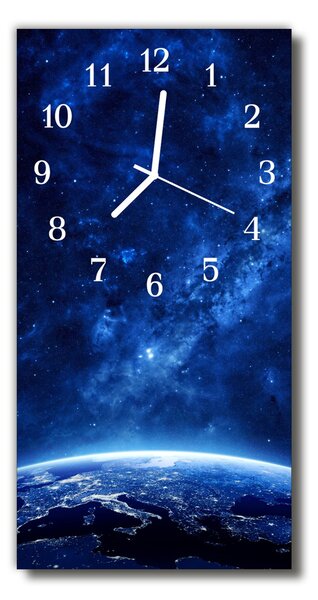 Ceas de perete din sticla vertical Blue star universe