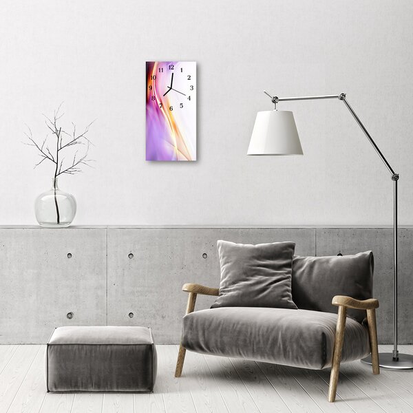 Ceas de perete din sticla vertical Art abstracție violet
