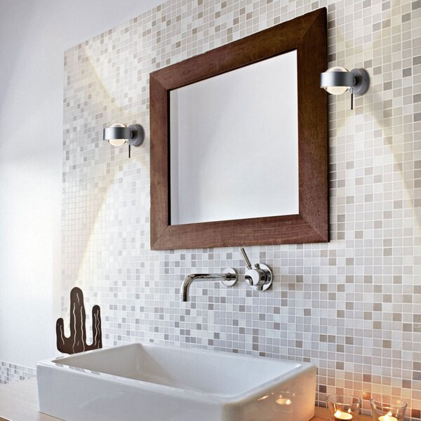 Top Light Aplică de perete Puk Wall Mini Plus, crom mat, sticlă, pivotantă, reglabil, Gri, Hol, Metal, Modern