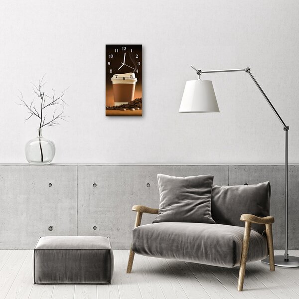 Ceas de perete din sticla vertical Cupa bucătărie bronz
