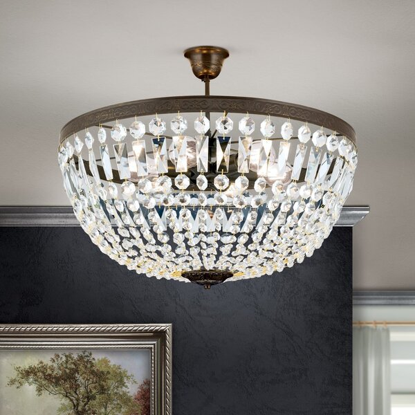 ORION Plafonieră Arila, Ø 60 cm, reglabil, Maro / Rugină, Camera de zi / sufragerie, Metal, Modern