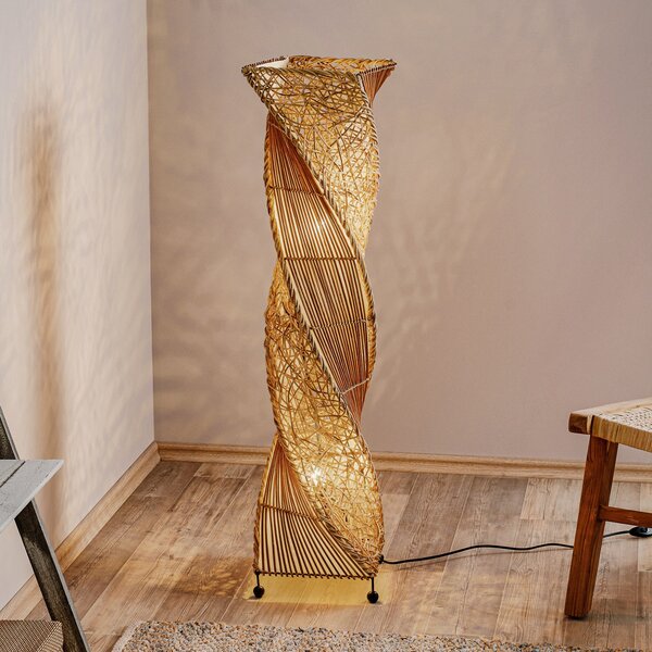 Woru Lampa de podea Marco, rotită, 100 cm, Lemn, Camera de zi / sufragerie, Lemn, Design