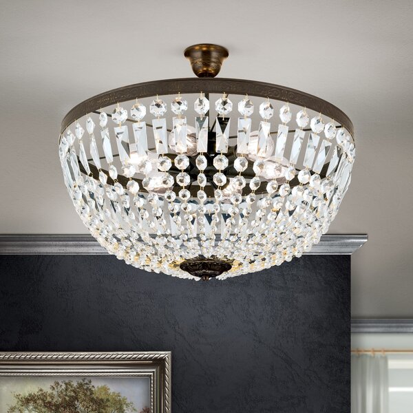 ORION Plafonieră Arila, Ø 60 cm, reglabil, Maro / Rugină, Camera de zi / sufragerie, Metal, Modern