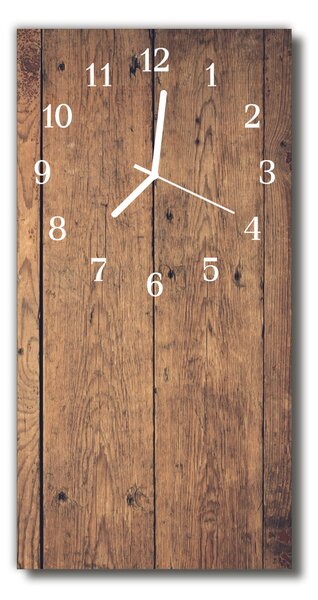 Ceas de perete din sticla vertical Lemn maro