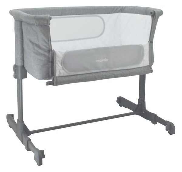 Patut co-sleeper atasabil la pat Nania Dodi Gri, pozitie antireflux, include geanta transport, certificat EN1130