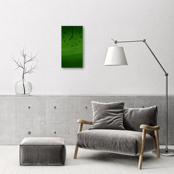 Ceas de perete din sticla vertical Arta abstracție verde